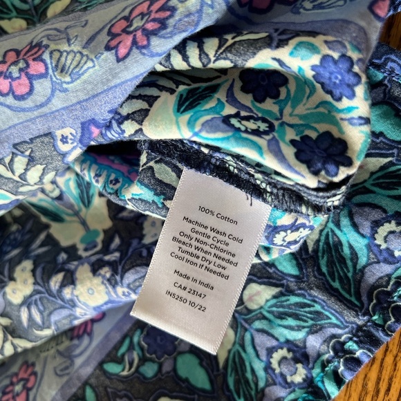 Talbots Floral 100% Cotton Top XS - Picture 5 of 8